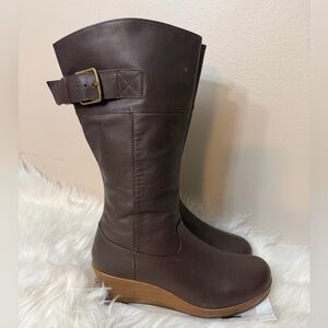 CROCS Brown Wedge Boots